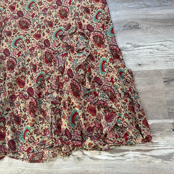 Y2K Ruffle Floral Midi Skirt // Chaps M NWT - Picture 3 of 7